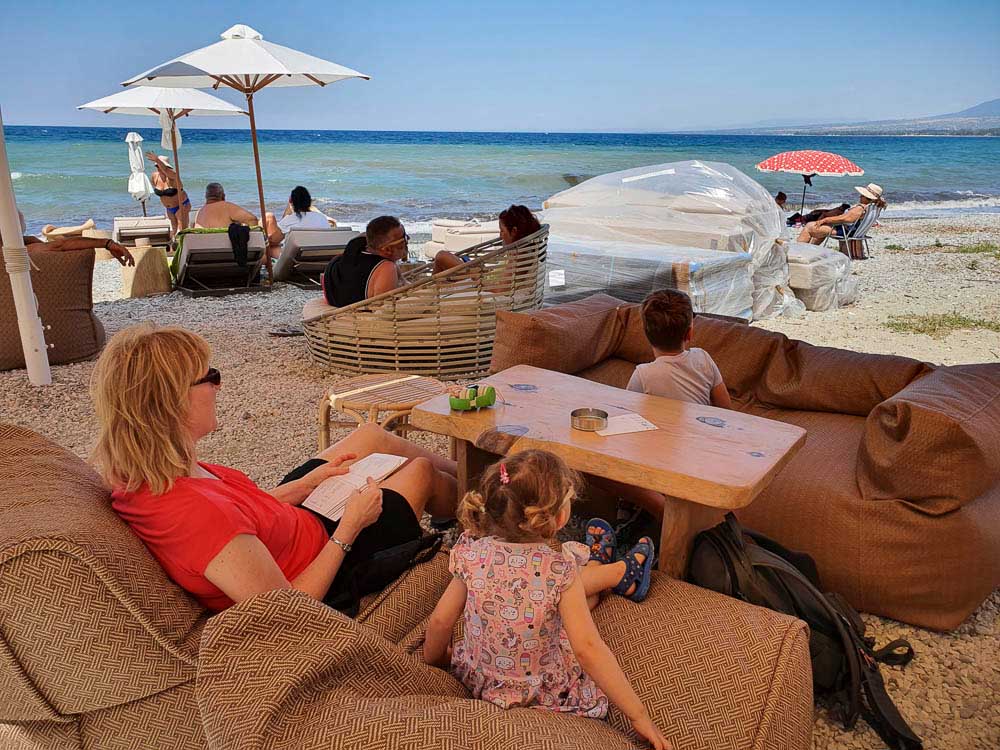 Griechenland mit Kindern - Strandbar